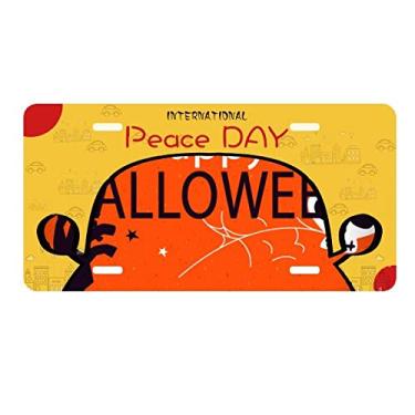 Imagem de DIYthinker Placa de carro vermelha Happy Ghost Fear Halloween Decoração de carro Dia da Paz