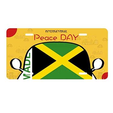 Imagem de DIYthinker Placa de licença Made in Jamaica Country Love para decoração de carro, dia da paz