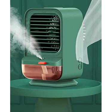 Imagem de OMATSBEH Ar condicionado portátil, ventilador evaporativo recarregável com 3 velocidades e 3 modos de função de umidificação, refrigerador de ar pessoal sem fio com luz noturna para casa (grande)