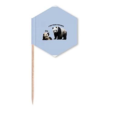 Imagem de Pai Care Panda Infantil Art Deco Presente Fashion Palito de Dente Bandeiras de Cupcakes Festa Celebração