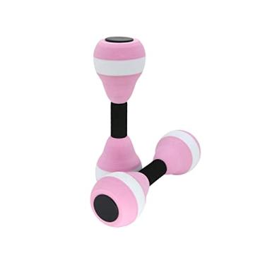 Imagem de Amagogo Halteres de água Halteres de exercícios aquáticos Exercícios de aeróbica aquática Barras de mão Resistência para piscina para crianças, Rosa e branco
