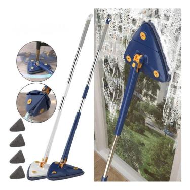 Imagem de Esfregão Limpeza Giratório Mop Triangulo Rodo Ajustável 360º