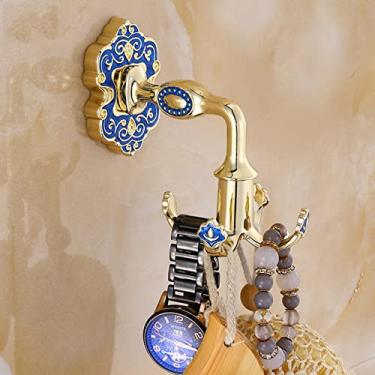 Imagem de Gancho de casaco girado 360 graus Ganchos de cozinha 4 ganchos Gancho de chave de porta de parede de casa Gancho de robe Gancho de suspensão Ganchos de toalha de banheiro, âmbar azul