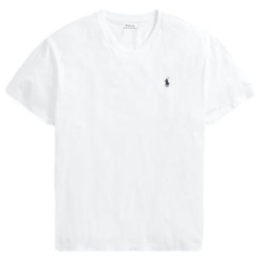 Imagem de Polo Ralph Lauren Camiseta masculina com gola V e modelagem clássica, Ralph Lauren, branco, G