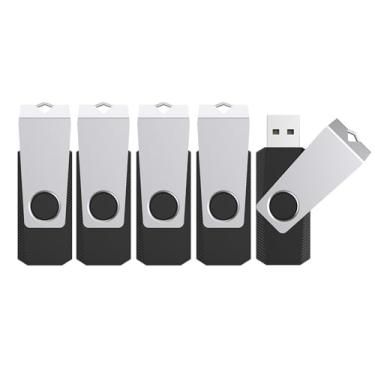 Imagem de TOPESEL USB Flash Drive Pacote com 5 unidades 16GB USB 3.0 Flash Drive Memory Stick USB Drive Pen Drives USB 3.0 Pen Drives USB 3.0 (16 GB 5 peças, preto)