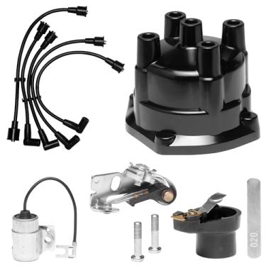Imagem de Tampa do distribuidor, rotor, pontos, condensador e fios da vela de ignição Kit de ignição para Mercruiser 3.0 2.5 3.7