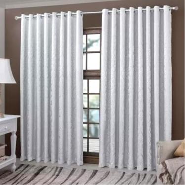 Imagem de Cortina Voil Devorê - Belle - 2,90m x 1,80m - Branco - P/Varão - Adomes