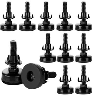 Imagem de Pacote com 12 pés ajustáveis de nivelamento de móveis, niveladores de perna de móveis resistentes com parafusos rosqueados para armários sofás mesas, cadeiras elevador, 598 kg, kit de porcas T de