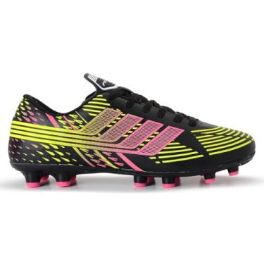 Imagem de Chuteira Campo Gramado Travas Preto Rosa Verde Masculino Feminino (36)