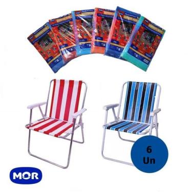 Imagem de Kit 6 Unidades Refil Capa Tela Para Cadeira de Praia Alta - MOR