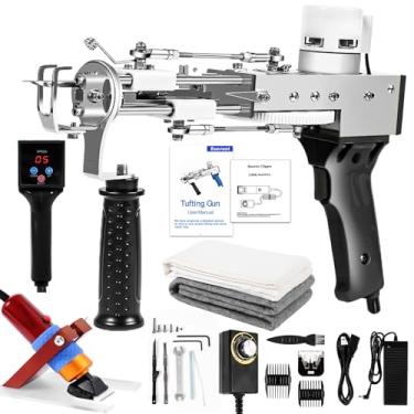 Imagem de Arma de tufos de tapete com kit de aparador de carpetes, kit de iniciante de pistola de tufagem, máquina profissional de fabricação de tapetes de tufagem, 2 em 1, kits de pistola de tufos de pilha