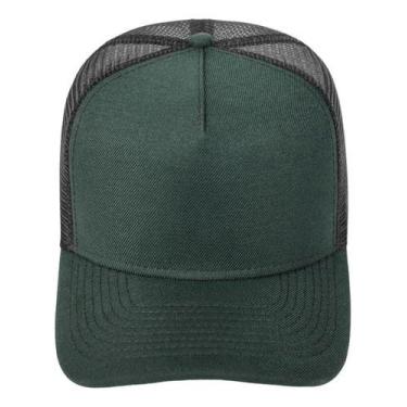 Imagem de Boné Trucker Snapback Aba Curva Liso Colors - MXC BRASIL, Verde, Preto