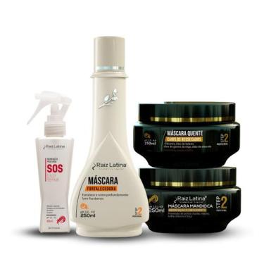 Imagem de Kit Cronograma Capilar SOS Reparação + 3 Máscaras Hidratação Profunda 