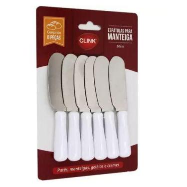 Imagem de Espatula para Manteiga Pate Geleia Creme de Inox com 6 peças - Megagif