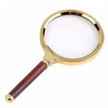 Imagem de Lupa Luxo Dourada Lente De Aumento Com Zoom 80mm