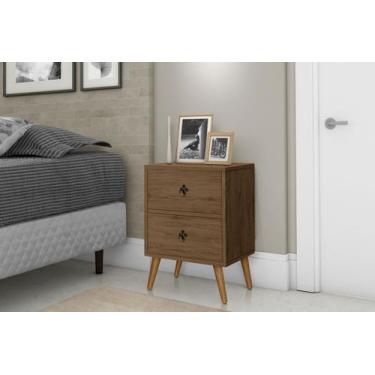 Imagem de Mesa de Cabeceira C/ 2 Gaveta Pés Palito Retrô Ferrara- JEQUITIBA - JA