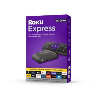 Imagem de Roku Express TV HD/Full HD Cabo HDMI  Controle Remoto Wi-Fi 3960BR-SG