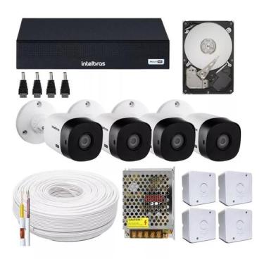 Imagem de Kit 4 Câmeras Intelbras 20 Mts Dvr Intelbras Com Hd Completo