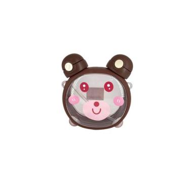 Imagem de Garrafa Copo Garrafinha Água Infantil Ursinho 750ml Com Canudo e Cordã