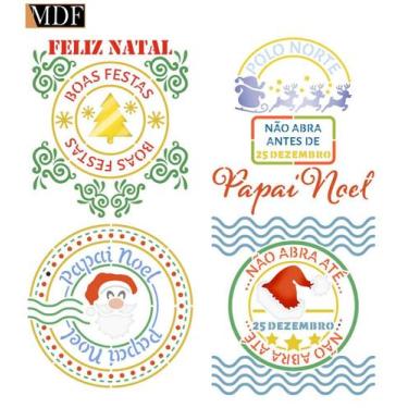 Imagem de Stencil Pintura Natal Selos Natal Stxxn-016 20x20cm Litoarte
