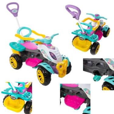 Imagem de Carrinho de Passeio Infantil Quadriciclo Haste Pedal Menina - Maral