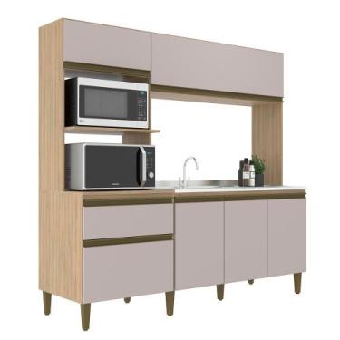 Imagem de Cozinha Compacta Vitoria New J Carvalho, Dourado/Fume