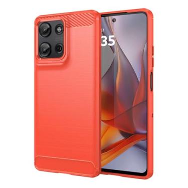 Imagem de Capas Compatível com Moto G75 5G,Resistente a riscos,Anti-impressão digital e proteção contra quedas.Botão de pressão flexível Proteção completa -Red