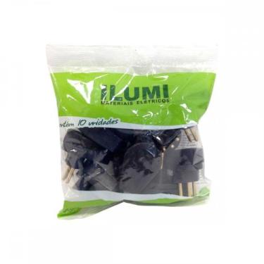 Imagem de Pino Prensa Cabo Ilumi Gigante 2 Polos+Terra 10A Preto 1418Pct - Kit C
