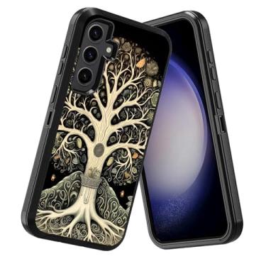 Imagem de DEHJYYIJUY Capa para Samsung Galaxy S24 FE, à prova de choque à prova de poeira/queda, 3 camadas, resistente, capa protetora robusta para Samsung Galaxy S24 FE 5G (2024), árvore da vida