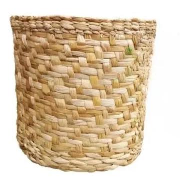 Imagem de Vaso Cachepo Taboa Natural Mole Cesto Palha Planta Decoração 14x17 - F