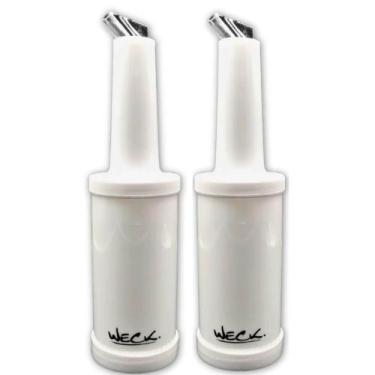 Imagem de Kit 2 Garrafas Plásticas Store'n Pour 1L Branca Licores Xarope Bar Res