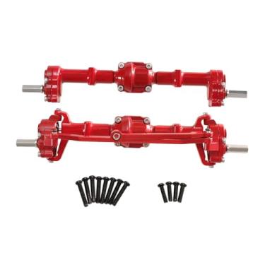 Imagem de TTETTZ Eixos de portal dianteiro e traseiro atualizados de metal para Mn Modelo 1/12 MN82 LC79 MN78 D90 D91 D96 99S RC PECES de CAR, Vermelho