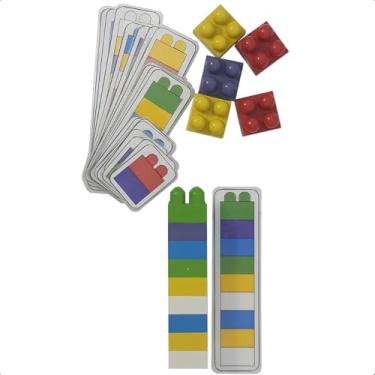 Imagem de Jogo De Pareamento Blocos De Montar Peças Quadradas