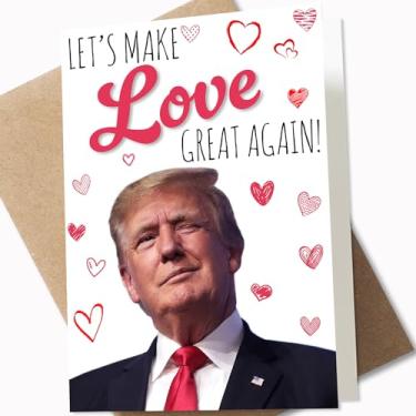 Imagem de GIFTSFARM Love Card, Trump Funny Romantic Card, Love Gifts for Wife Husband Him Her, Gift Card for Girlfriend Boyfriend, Trump Merchandise (cartão de 12 x 17 cm com envelope Kraft)
