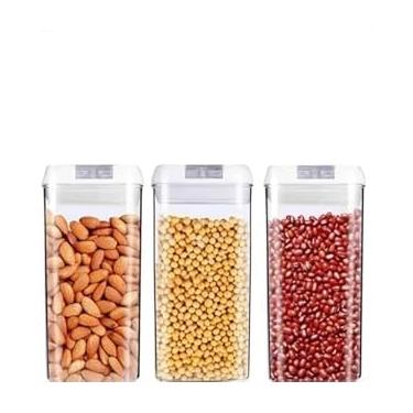 Imagem de Kit 3 Potes Herméticos 1200ML – Pote Acrílico com Tampa Trava para Armazenamento de Alimentos e Produtos de Limpeza Para Organização