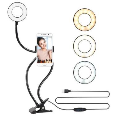 Imagem de Ring Light Iluminador Circulo Led De Mesa Com Clip On 360 - Bc Bora Co
