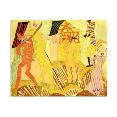 Imagem de SDYJ6GSW Impressões de Lyonel Feininger, Trumpeters in the Village, pôster Lyonel Feininger impressões de arte em tela, imagens de arte de parede expressionismo para decoração de casa moderna 65 x 50