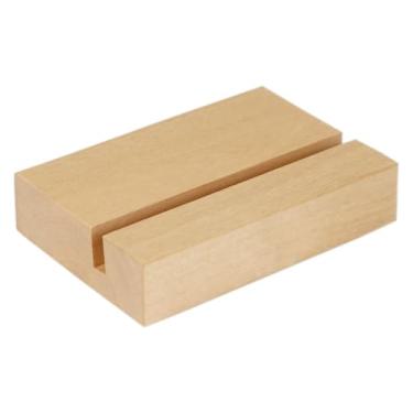 Imagem de UNIQOOO Suporte De Madeira De Bétula De 3,5" Para Calendário De Mesa Mensal De 2024, Base De Bloco De Madeira, Suporte De Cartolina, Para Decoração De Recepção De Varejo, Escritório, Casa, Exibição