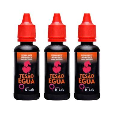 Imagem de Kit 3 Tesão De Égua Gotas Estimulante 20Ml Klab - k-lab