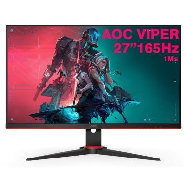 Imagem de Monitor Gamer AOC 27 Polegadas Viper Full HD 165Hz 1ms HDMI DP VA HDR FreeSync Premium Pro