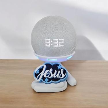 Imagem de Suporte Alexa Echo Dot 3, Dot 4 ou Dot 5. Escultura Robert Jesus e outros. Presente, decoração, stand de mesa