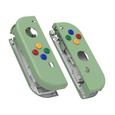 Imagem de eXtremeRate Caixa de controle portátil Joycon verde com botões de direção ABXY, capa de substituição DIY para Nintendo Switch e Switch OLED Joy-Con – Capa de console não incluída