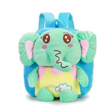 Imagem de Mochilas azul amarelo arco-chuva elefante infantil bebê brinquedo de pelúcia pequena bolsa escolar mochila bolsa de desenho animado