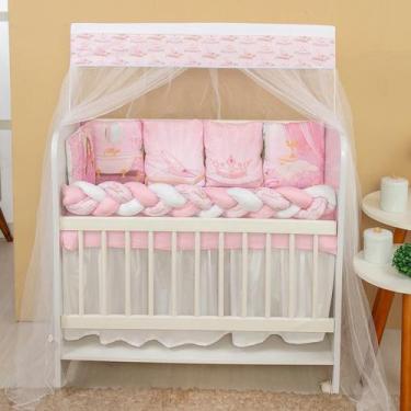 Imagem de Kit Mini Berço 12 peças  Saia de Berço Menina Duquesa - Carinha de Anj