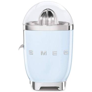Imagem de Espremedor de Frutas Cítricas SMEG 50s Retro com Bico Antivazamento, Acionamento Automático e Coletor Eficiente, Tritan Azul Pastel
