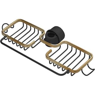 Imagem de LIFOND Organizador de pia de cozinha organizador de pia de aço inoxidável com ganchos de barra de toalha, rack de ralo de pia de alumínio, suporte de esponja de sabão, suporte de pano de prato para