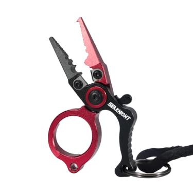 Imagem de Seaknight Mini alicate de pesca SK007 79 mm portátil 28 g ultraleve multifuncional ferramenta de pesca cortador de linha removedor de gancho liga de alumínio acessórios de pesca (vermelho)