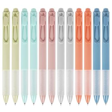 Imagem de Yuimion Canetas de gel coloridas, 12 peças de cores vibrantes, 6 cores, tinta sem manchas, ponta ultrafina de 0,5 mm, escrita suave para diário, desenho, notas bíblicas, material escolar fofo