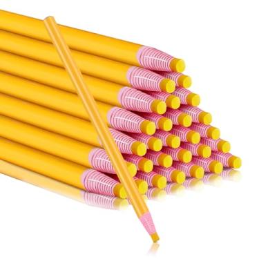 Imagem de Tinlade 36 peças de marcadores chineses destacáveis para lápis de cera mecânica de vidro, giz de cera para vinil, metal, madeira, papel, tecidos, couro, celofane (amarelo)