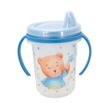 Imagem de Caneca Infantil Bico Rígido 330 ML Original Plasútil, Ursinho Azul Com